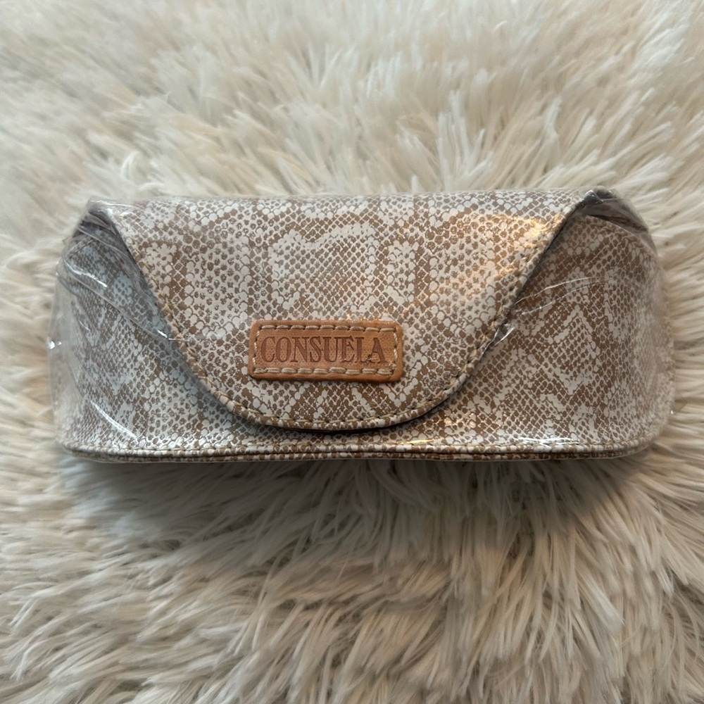 NWT- Consuela “Clay” Cream Snakeskin print Sunglasses Case